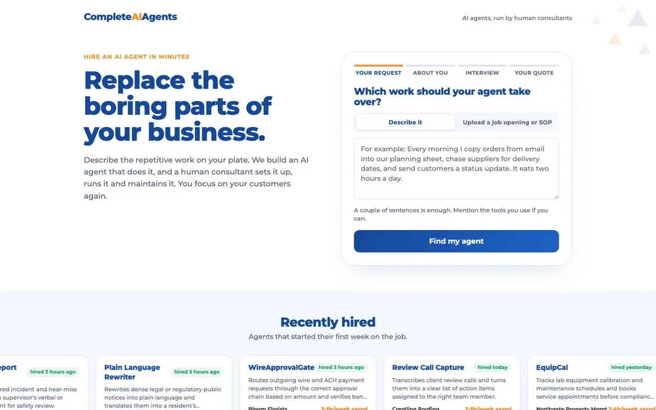 CompleteAIAgents homepage