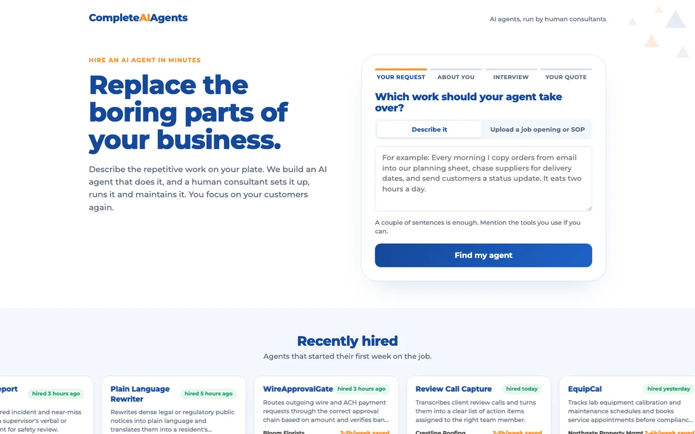 CompleteAIAgents homepage