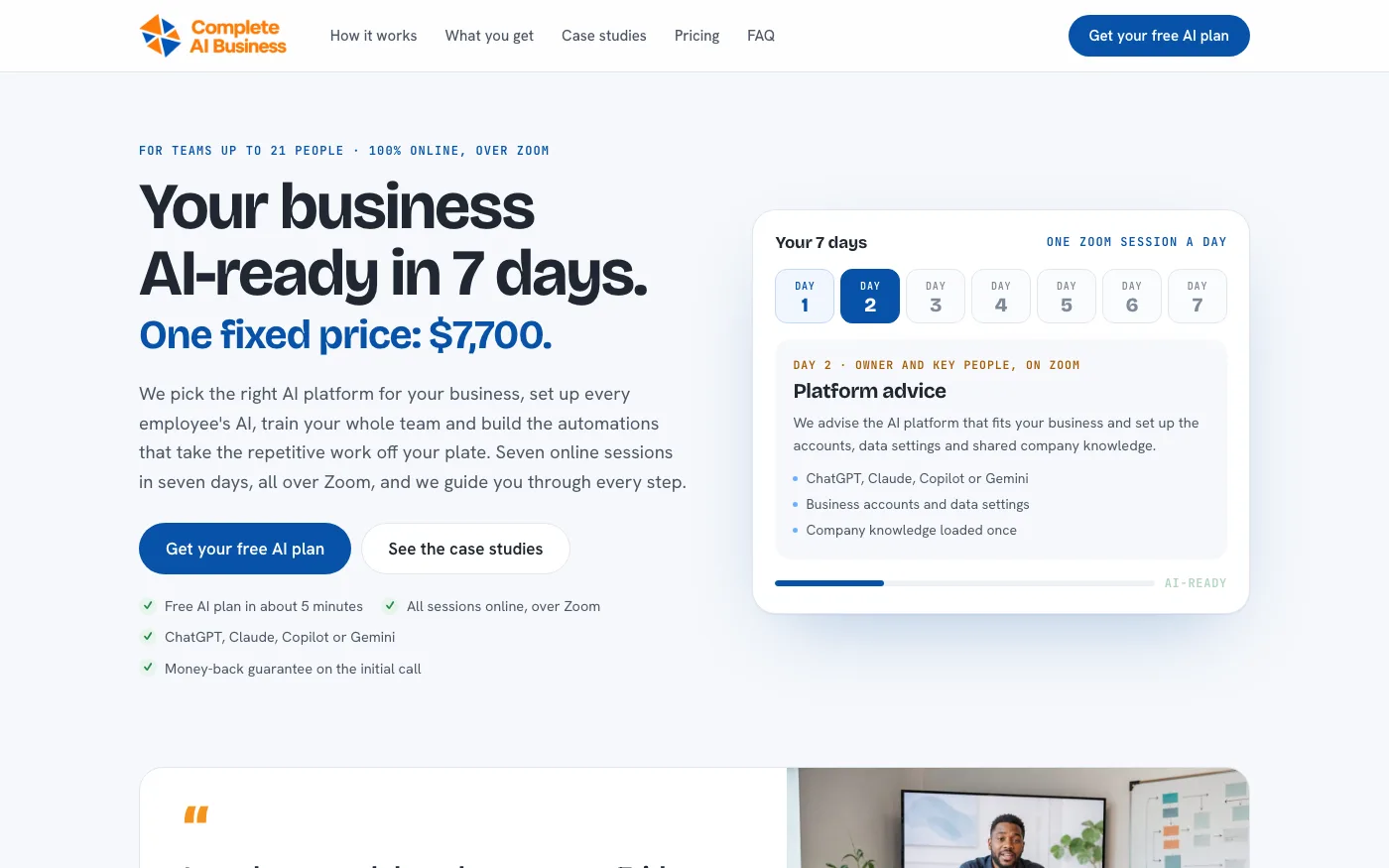 Complete AI Business homepage