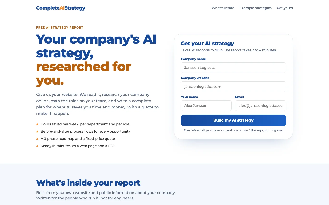 CompleteAIStrategy homepage