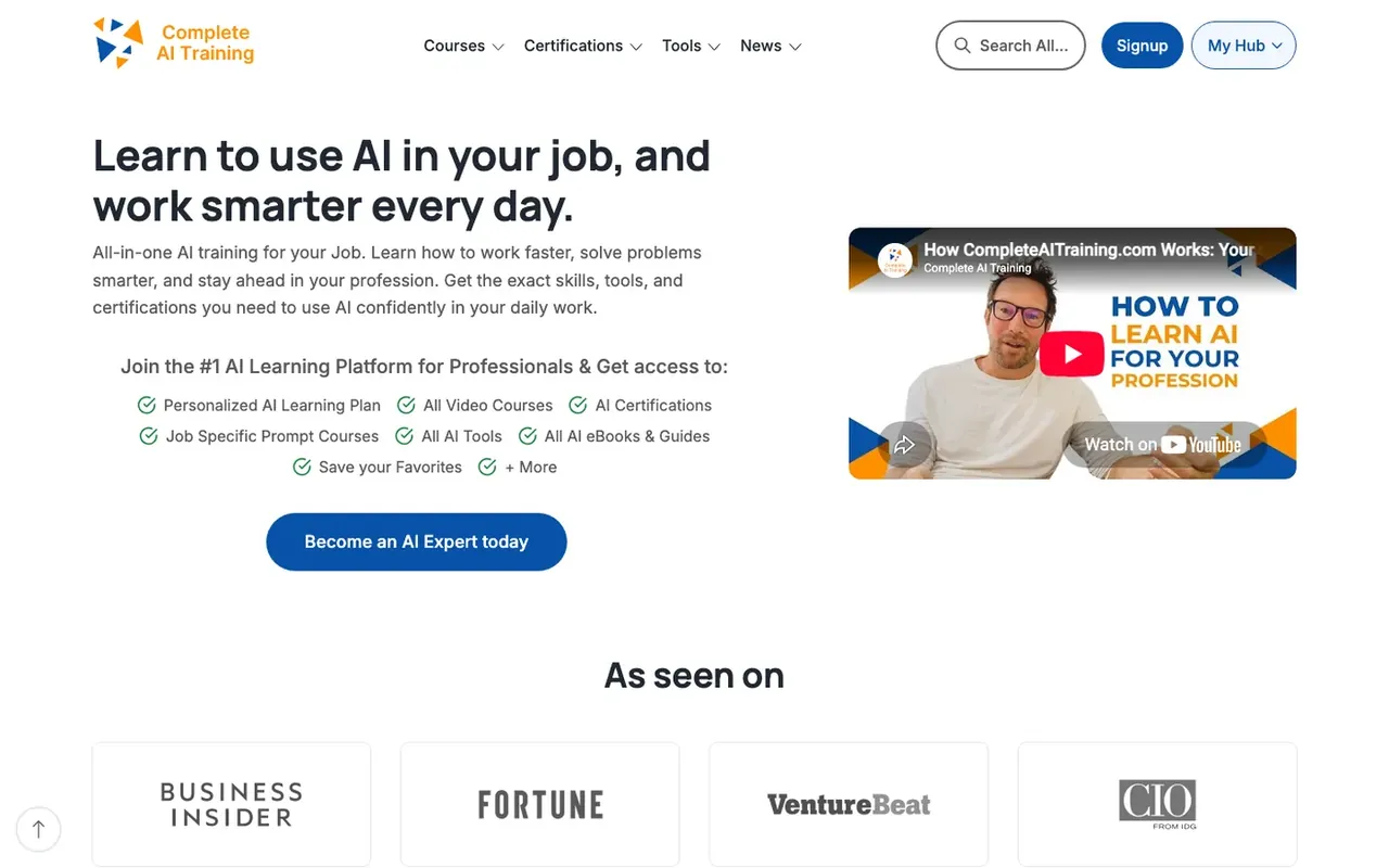 Complete AI Training homepage