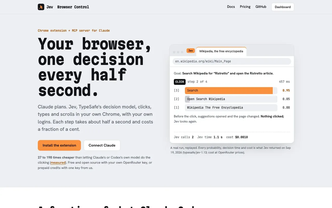 Jev Browser Control homepage
