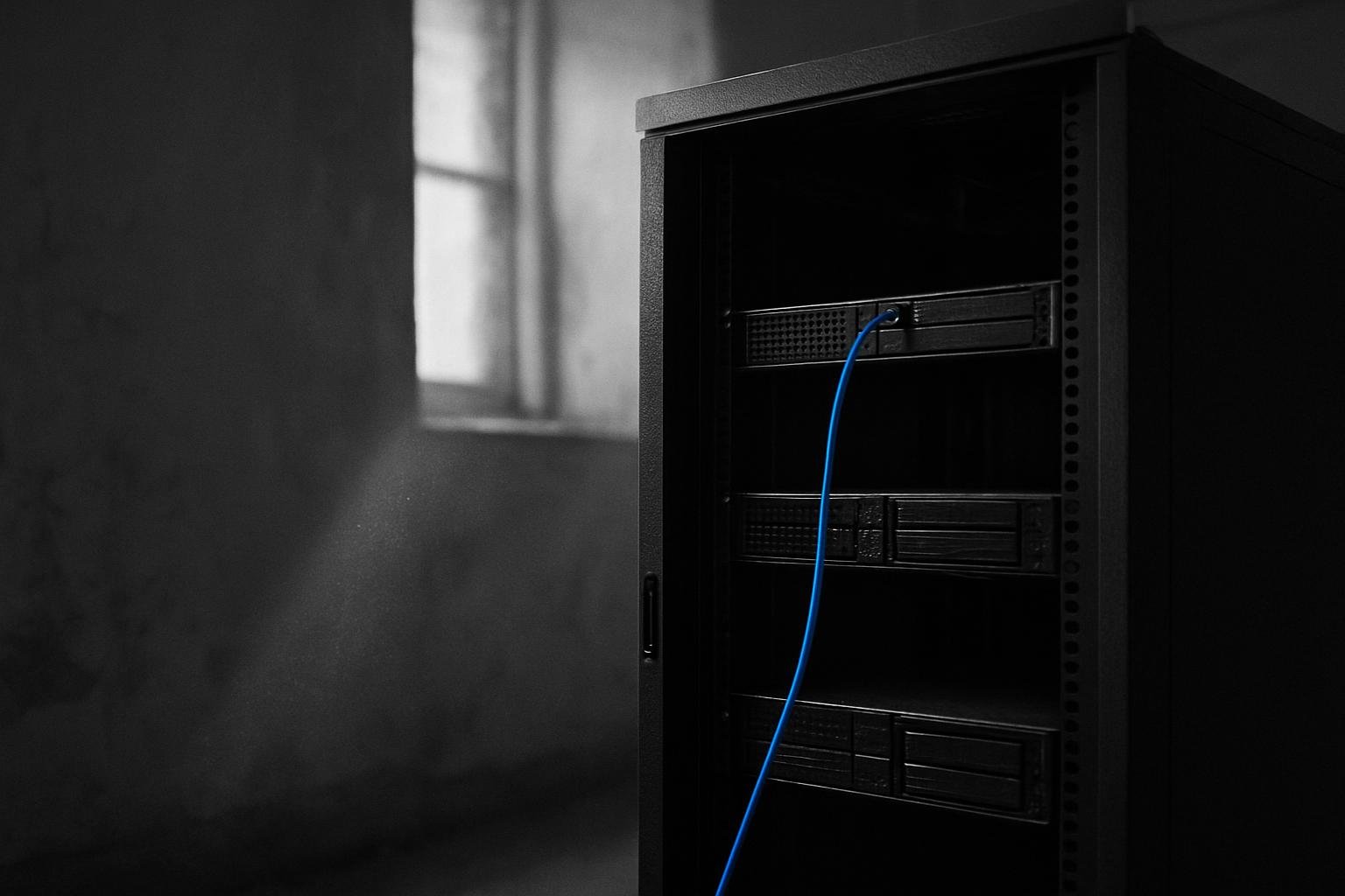 A small server rack in a quiet room