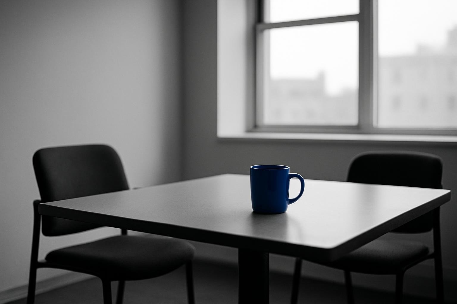 Two chairs by a window