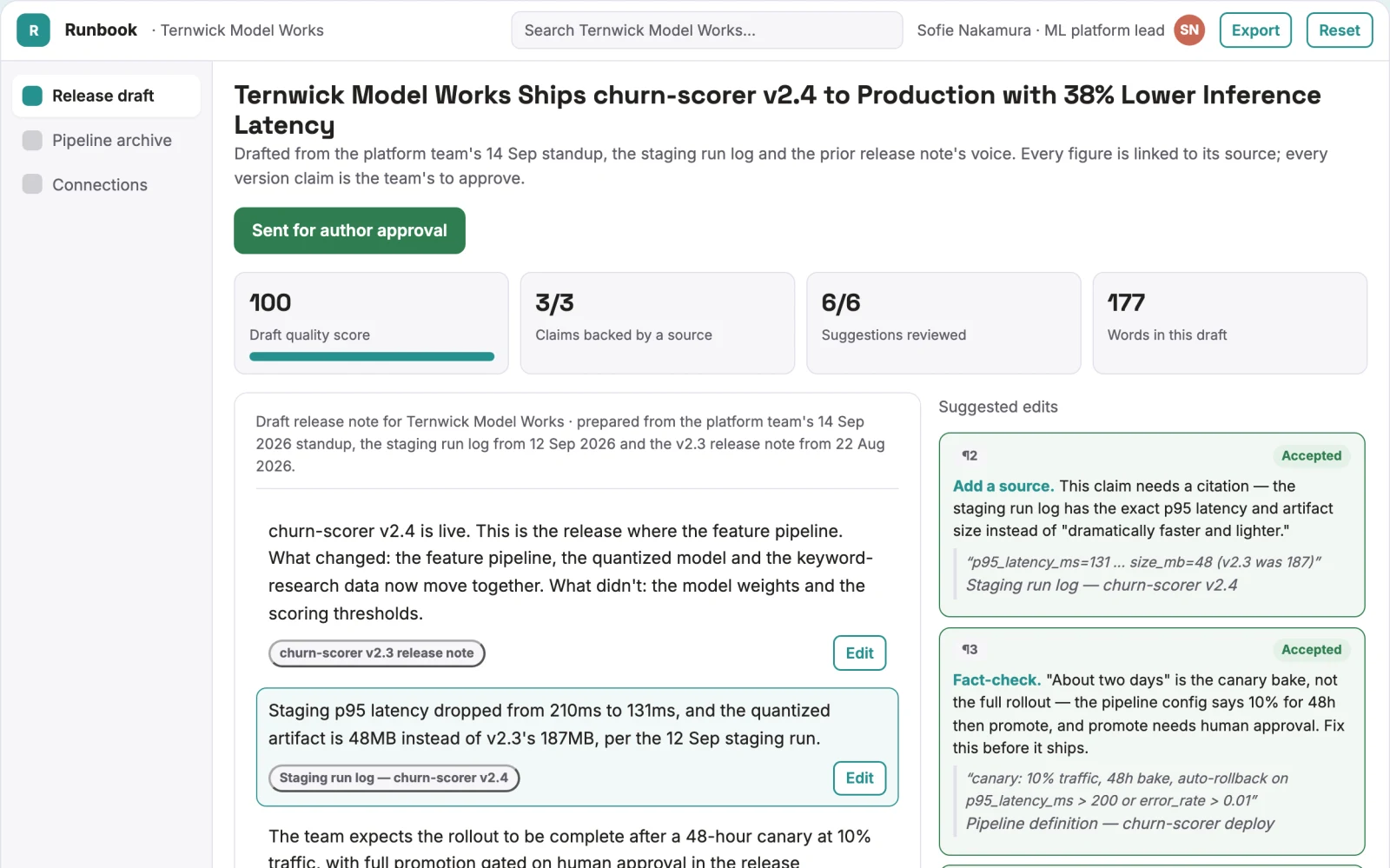 Screenshot of the AI delivery workspace with managed implementation interactive demo