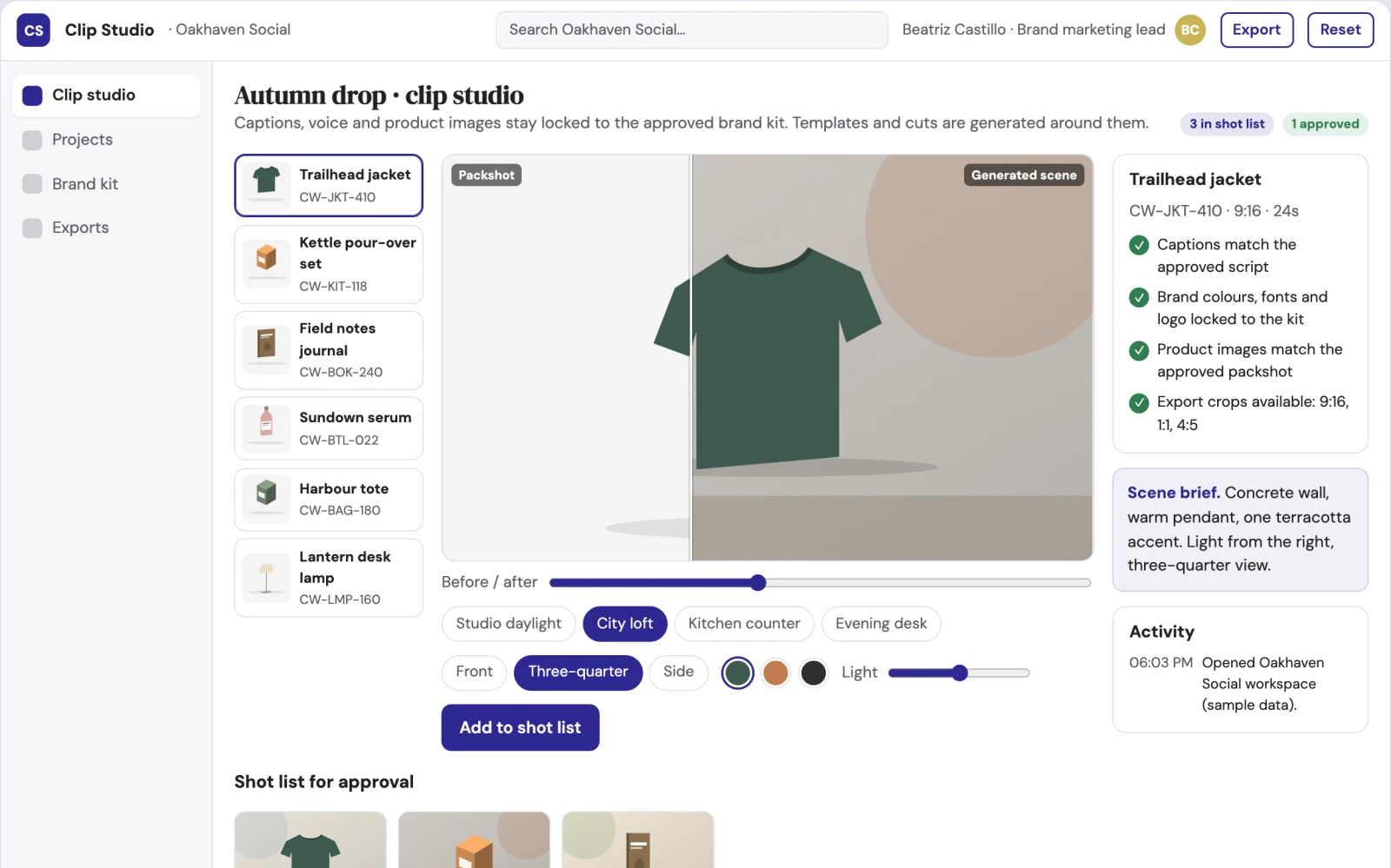 Screenshot of the Branded short-video production workbench interactive demo