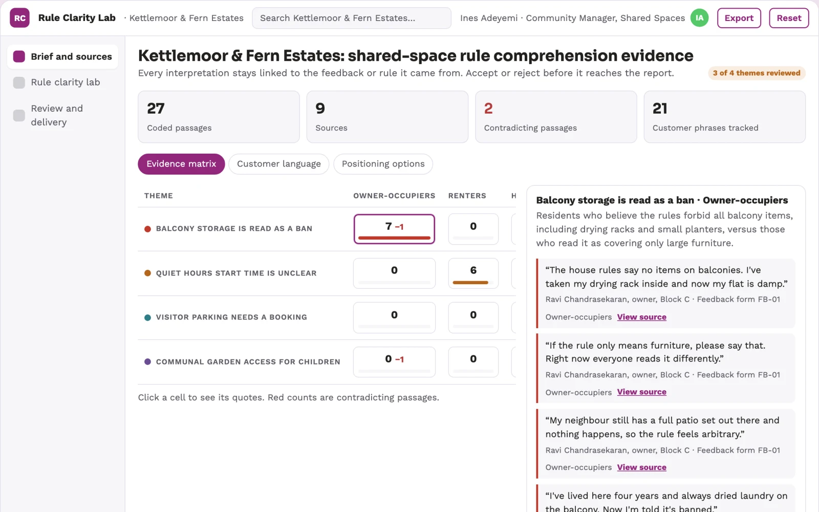 Screenshot of the Building shared-space rule clarity lab interactive demo