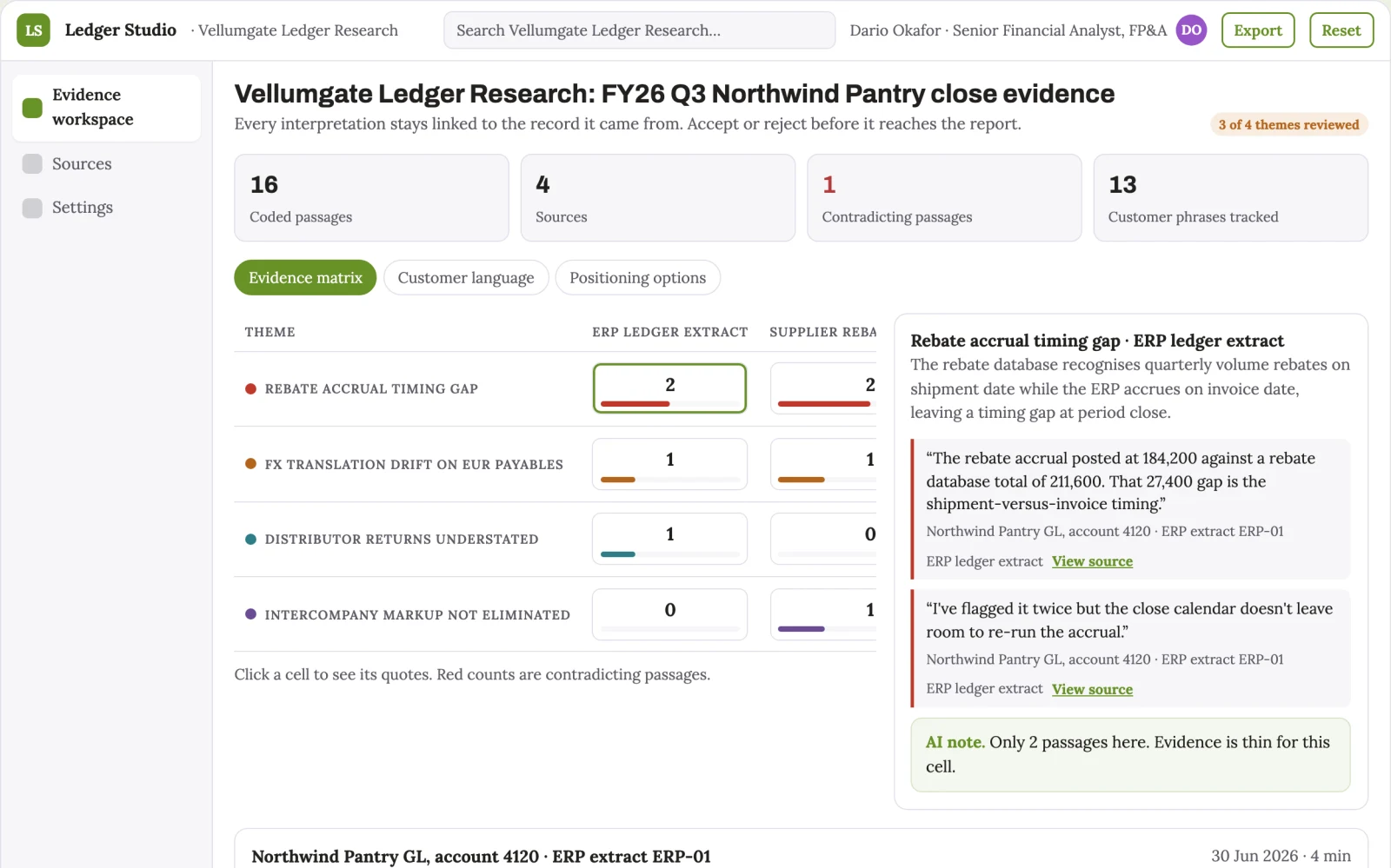 Screenshot of the Connected spreadsheet analysis and reporting workspace interactive demo