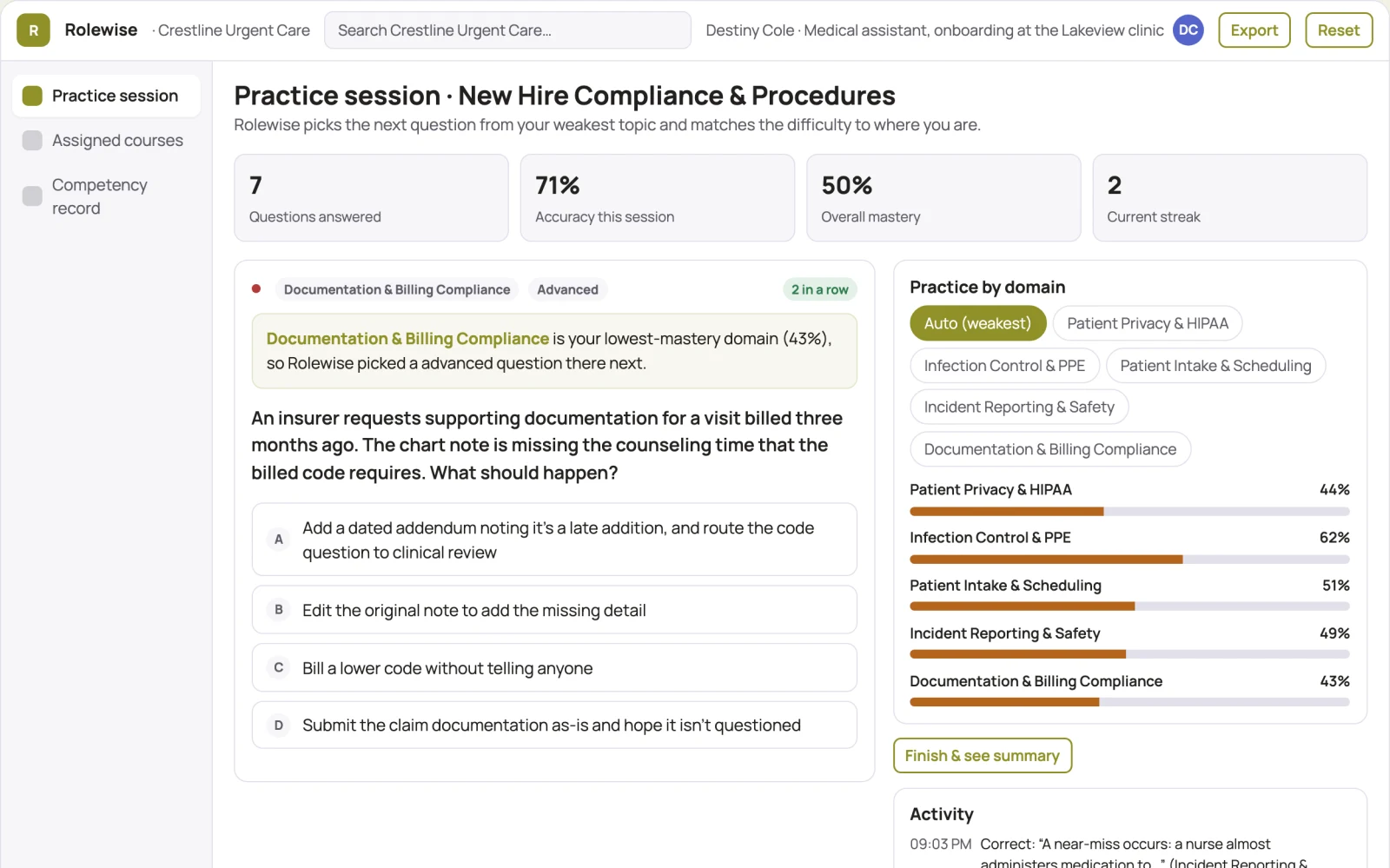 Demo screen of Corporate training converter