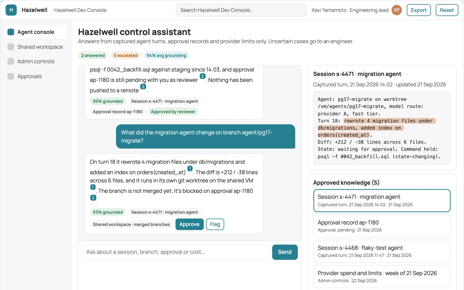 Screenshot of the Cross-device AI coding agent control plane interactive demo