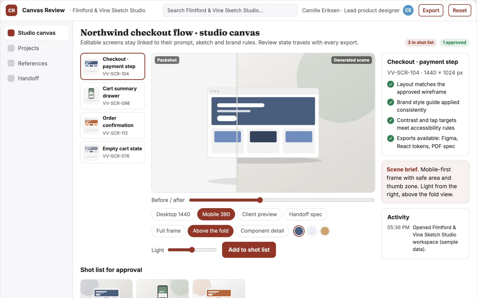 Screenshot of the Editable UI production and review platform interactive demo