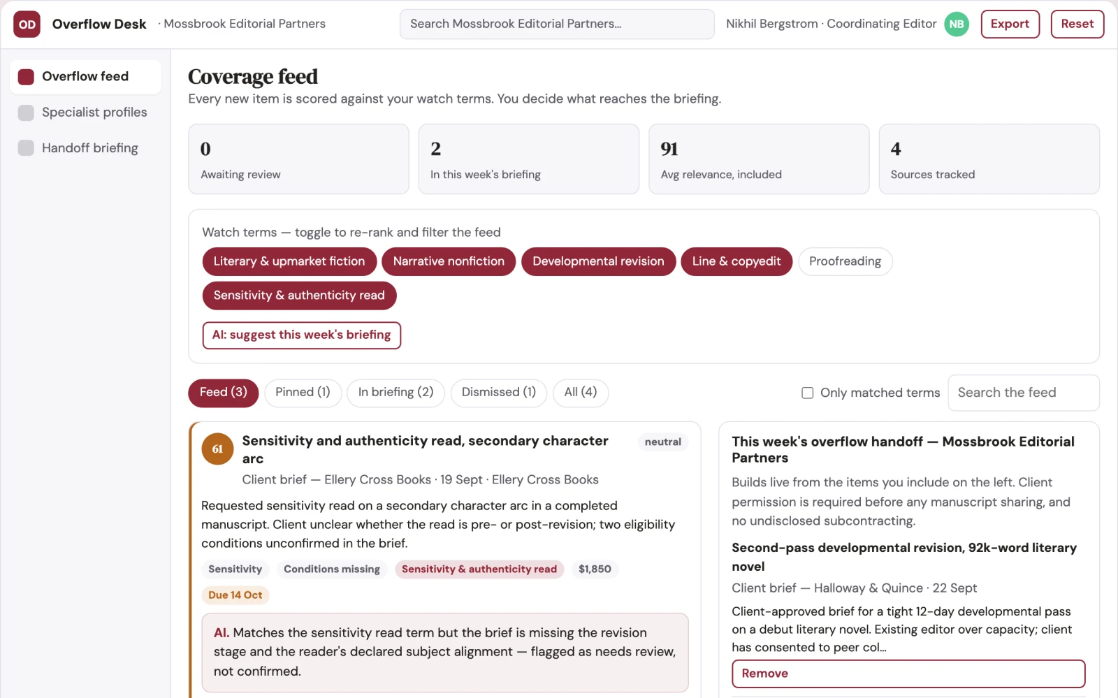Screenshot of the Editorial revision overflow cooperative interactive demo