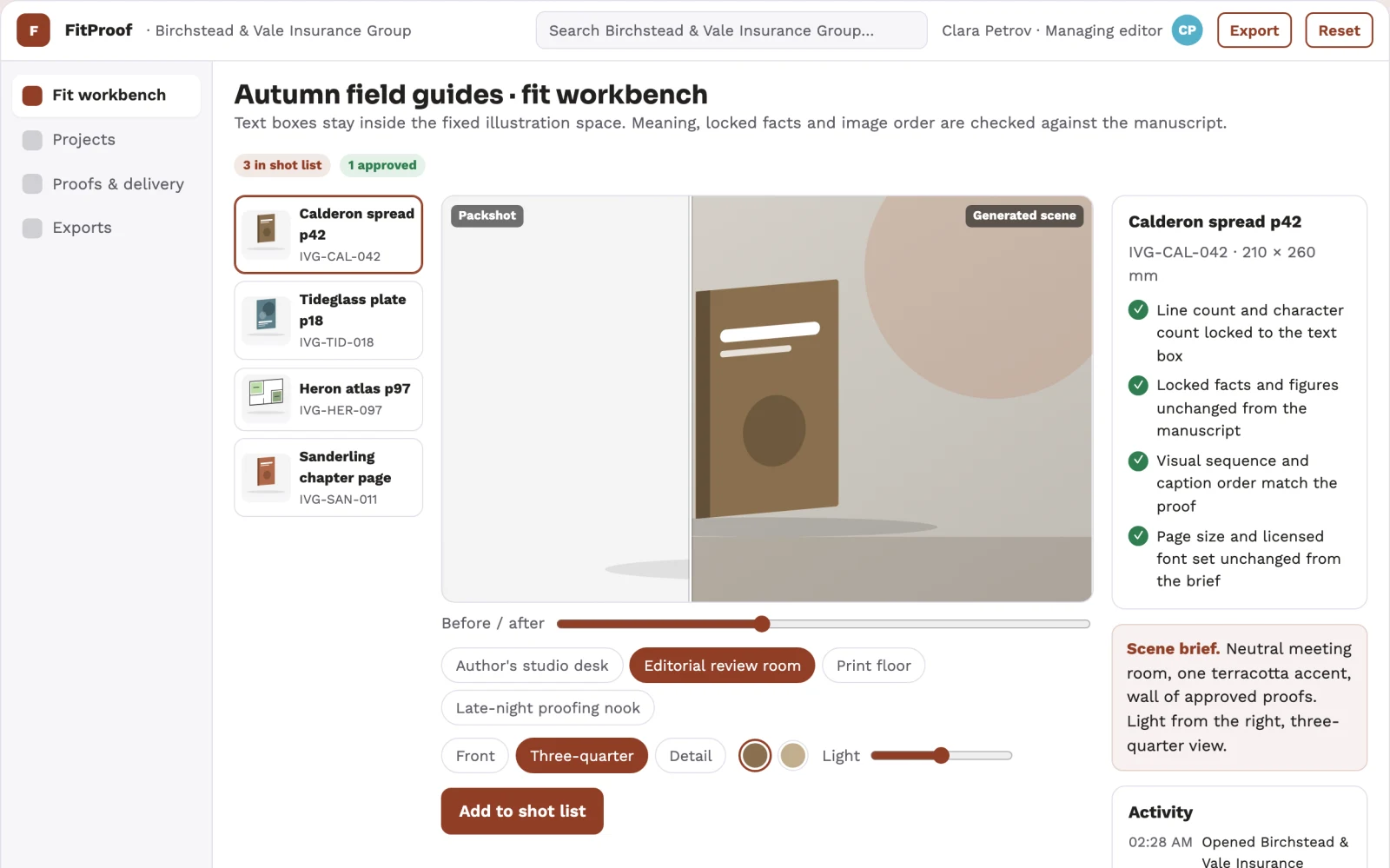 Screenshot of the Illustrated book text-fit revision workbench interactive demo