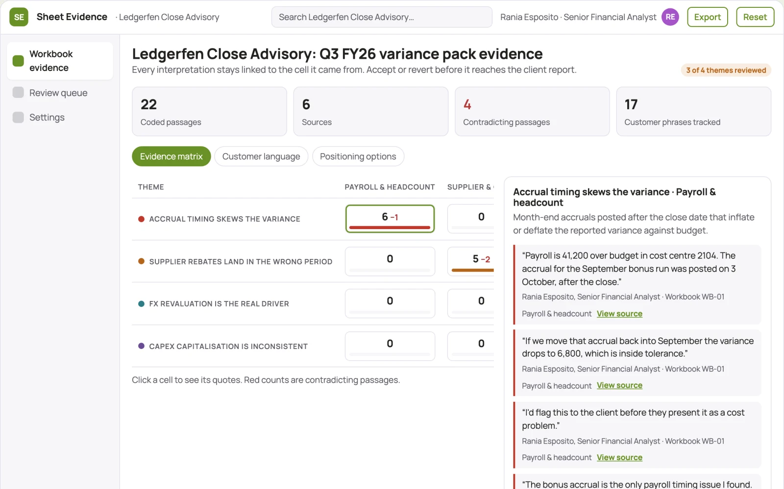 Screenshot of the In-sheet plain-language spreadsheet analysis workspace interactive demo
