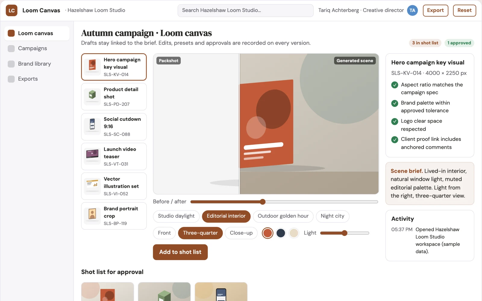 Screenshot of the Managed AI visual production workbench interactive demo