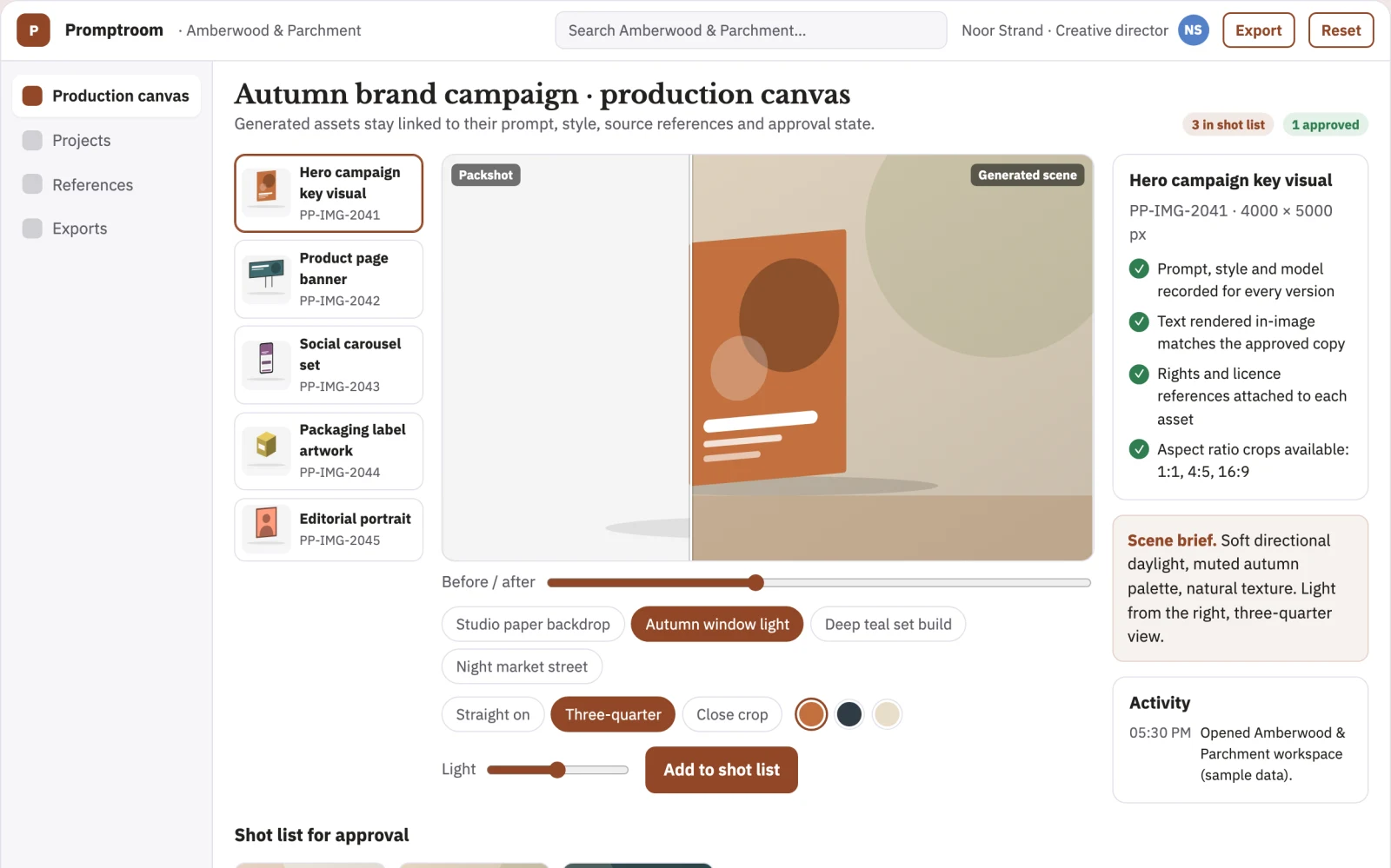 Screenshot of the Managed text-to-image production workbench interactive demo