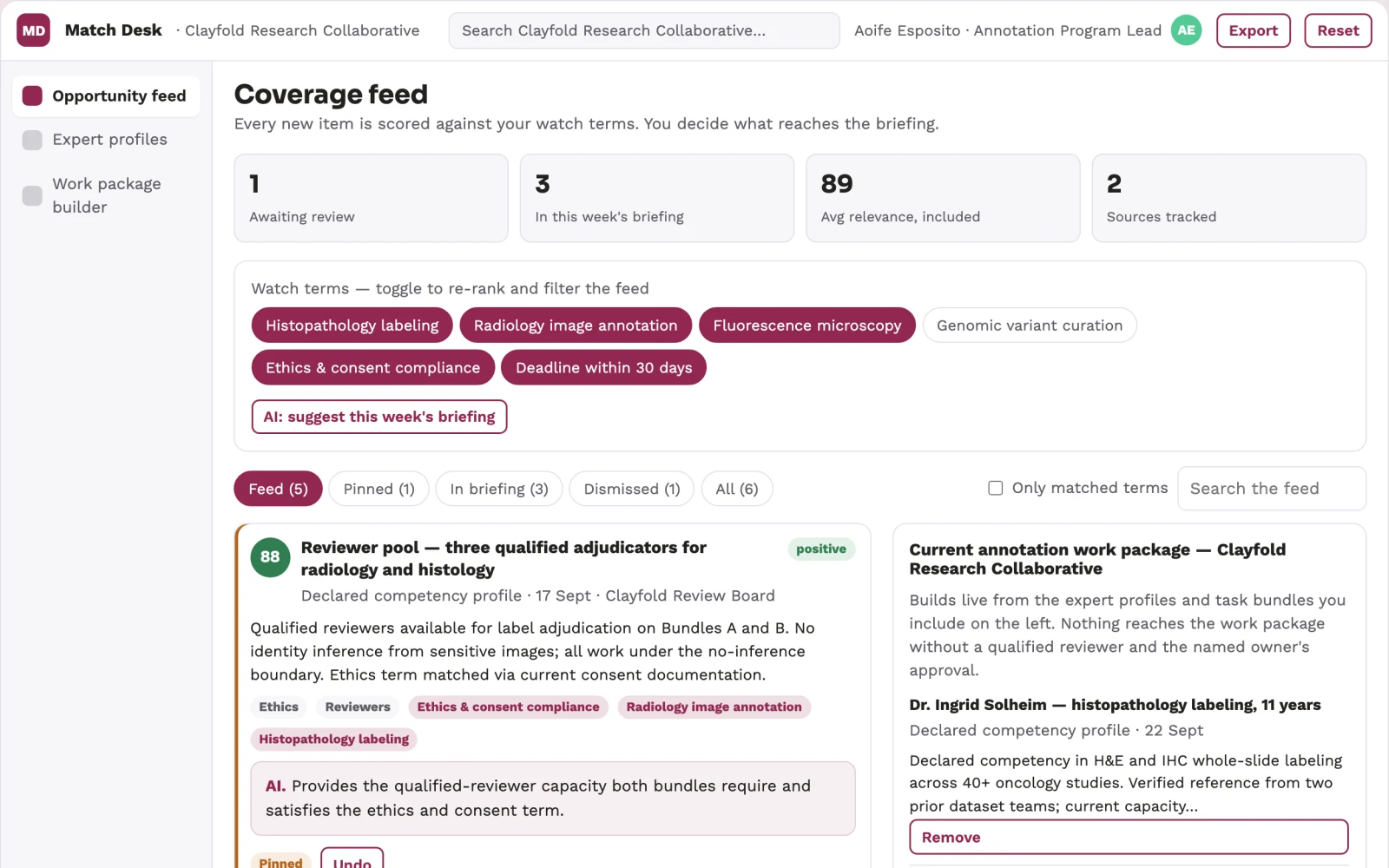 Screenshot of the Research image annotation capacity broker interactive demo