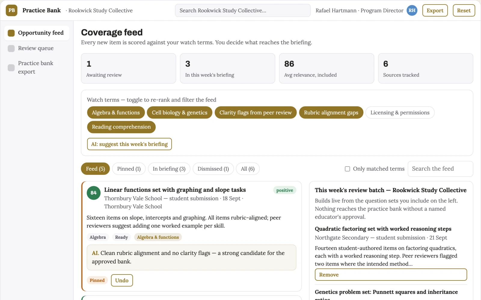 Screenshot of the Student-authored practice question cooperative interactive demo