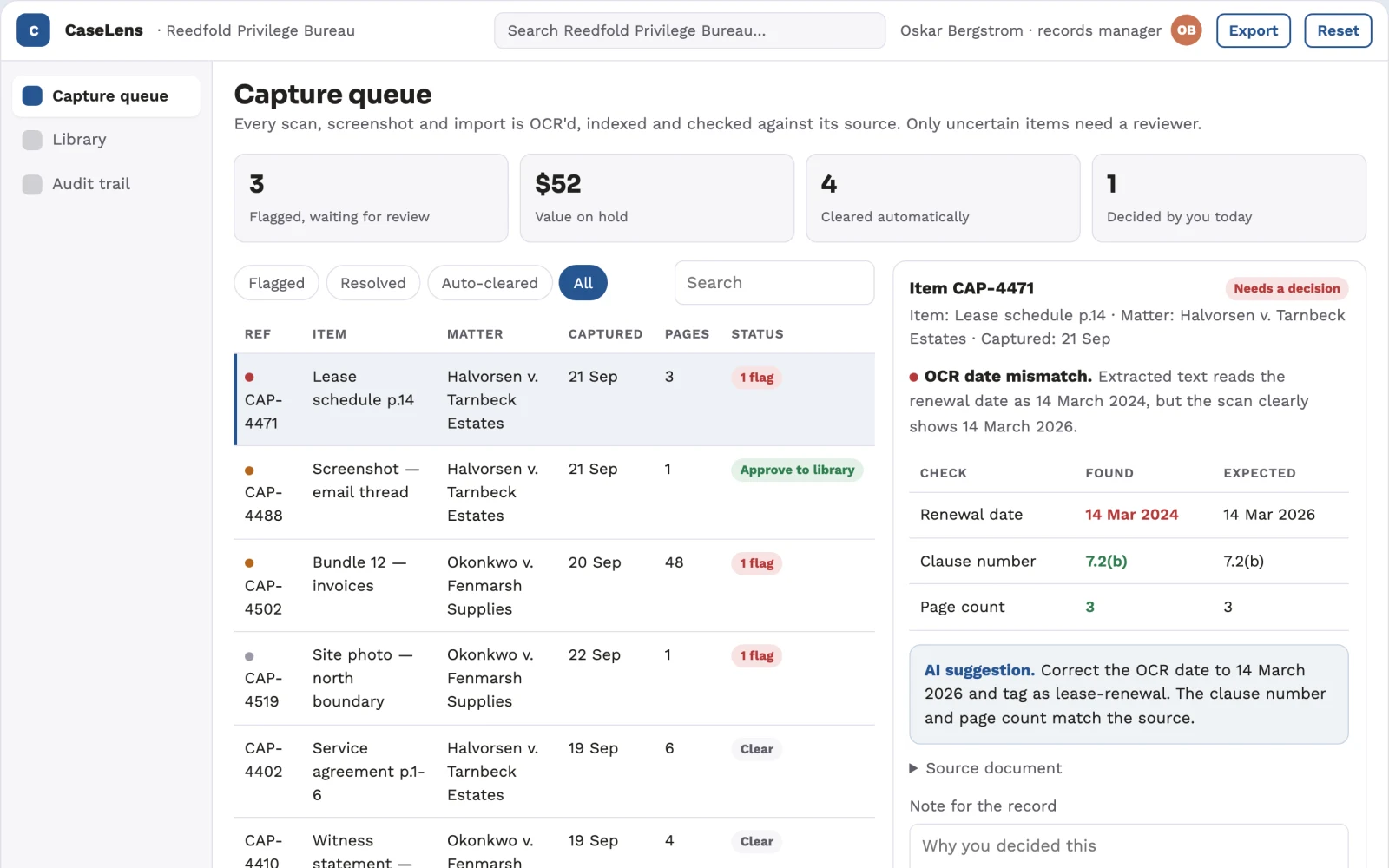 Screenshot of the Visual and document capture search library interactive demo